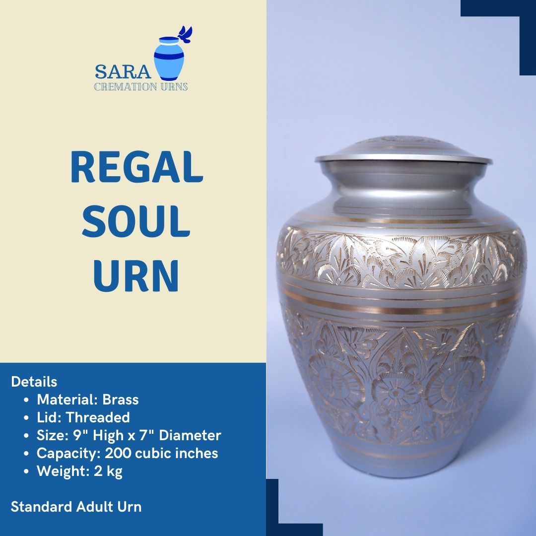 [saraurnsph] Regal Soul Brass Urn Metal Urn Cremation Urn Jar Gold Urn