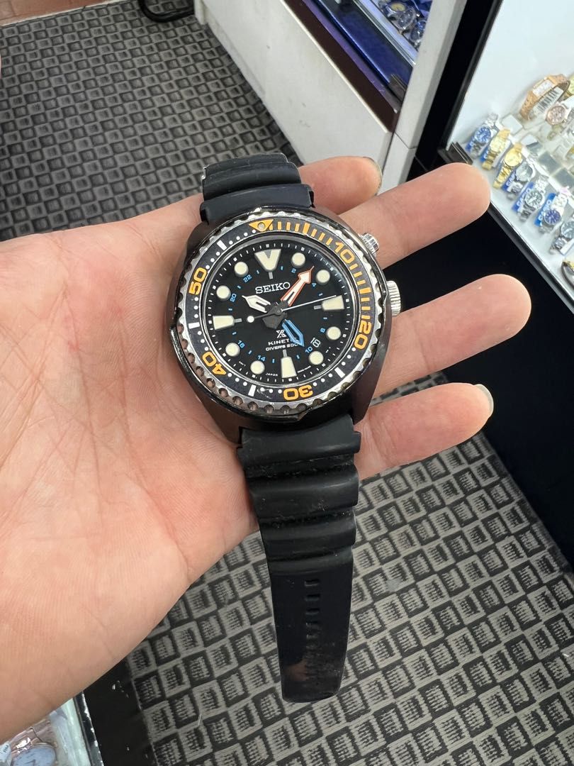 Seiko turtle gmt deals