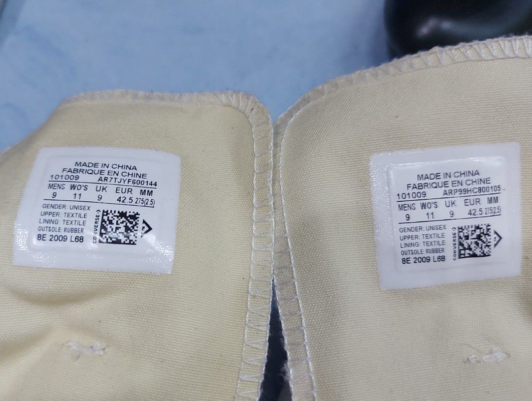 Converse Made Ukuran Sepatu Converse Ori Tag Size Barcode Converse