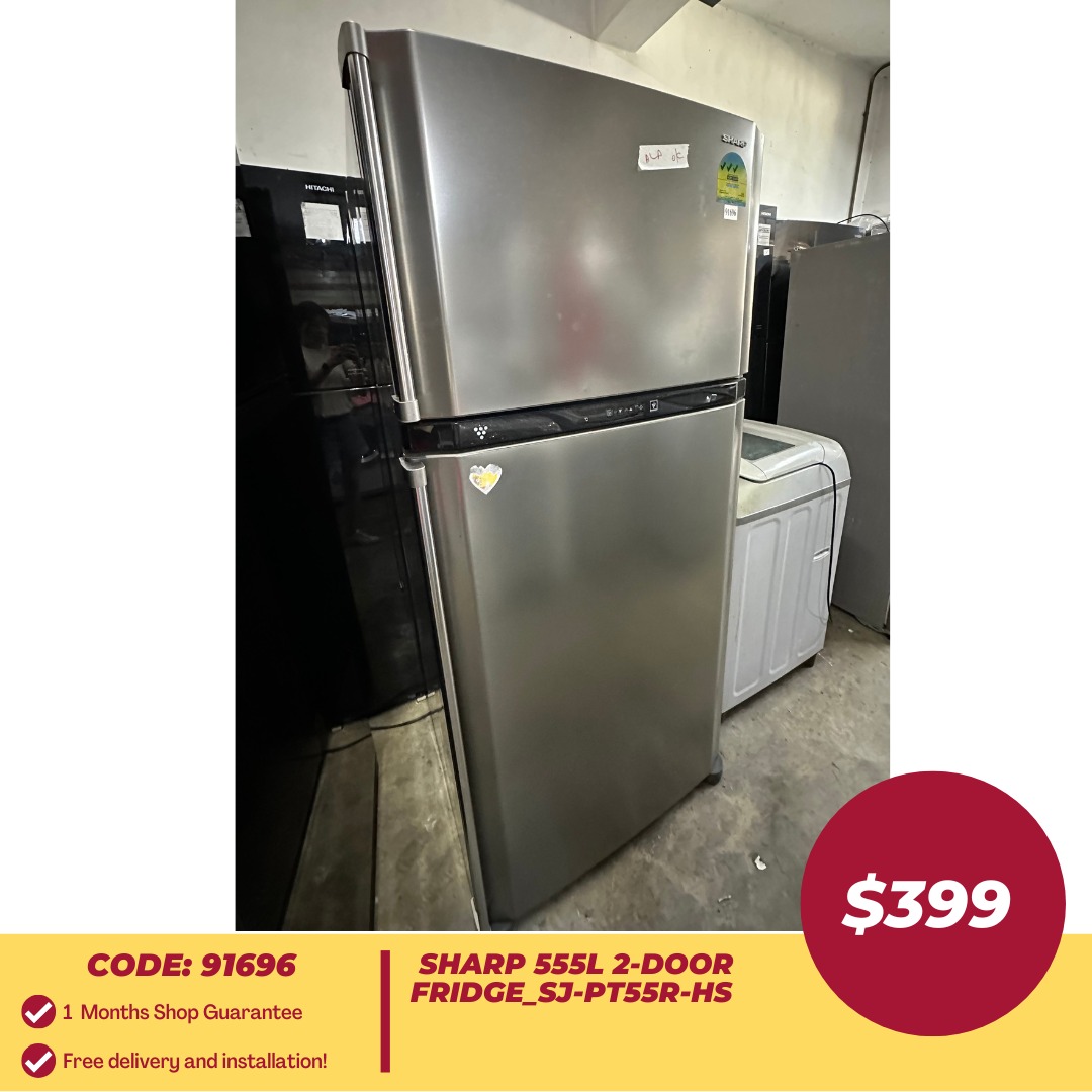 SHARP 555L 2Door Fridge_SJPT55RHS (91696), TV & Home Appliances