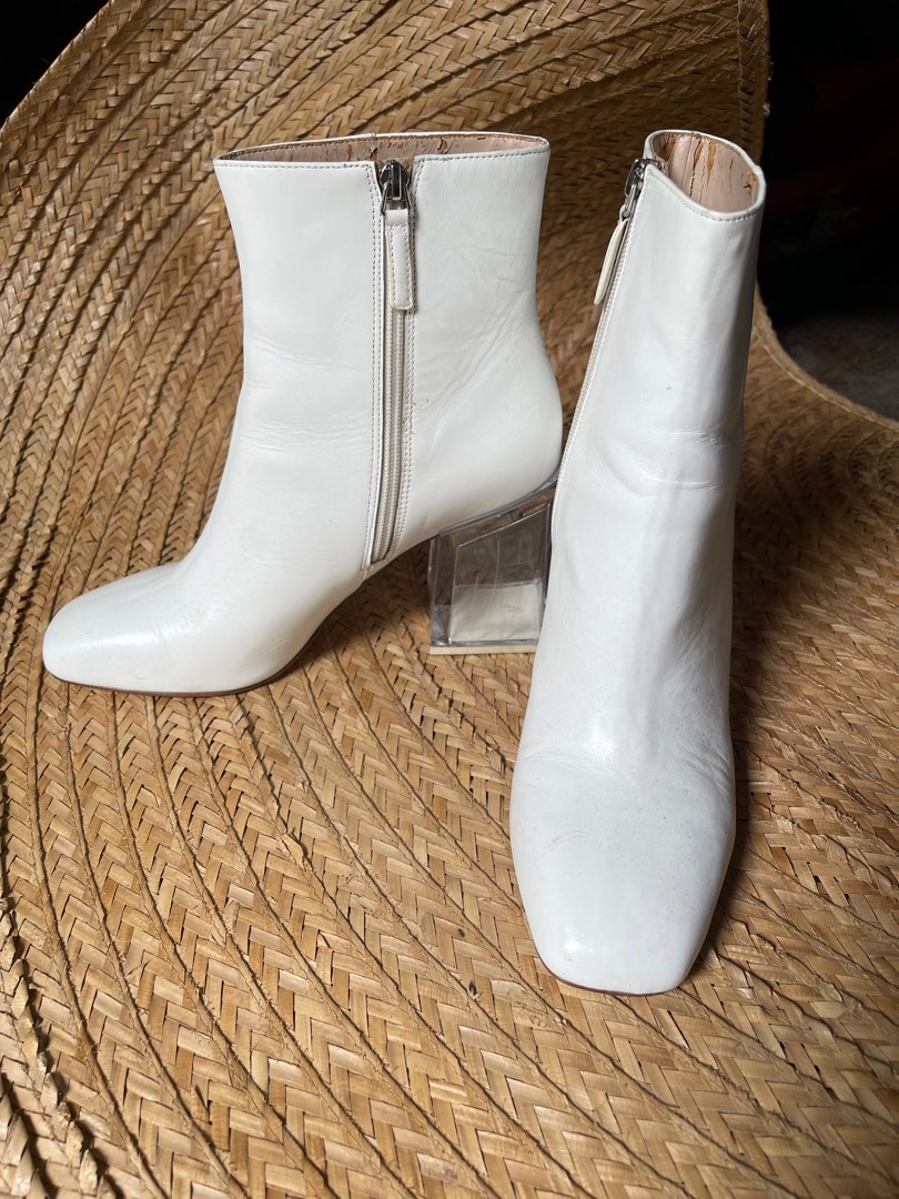Nine west white booties best sale
