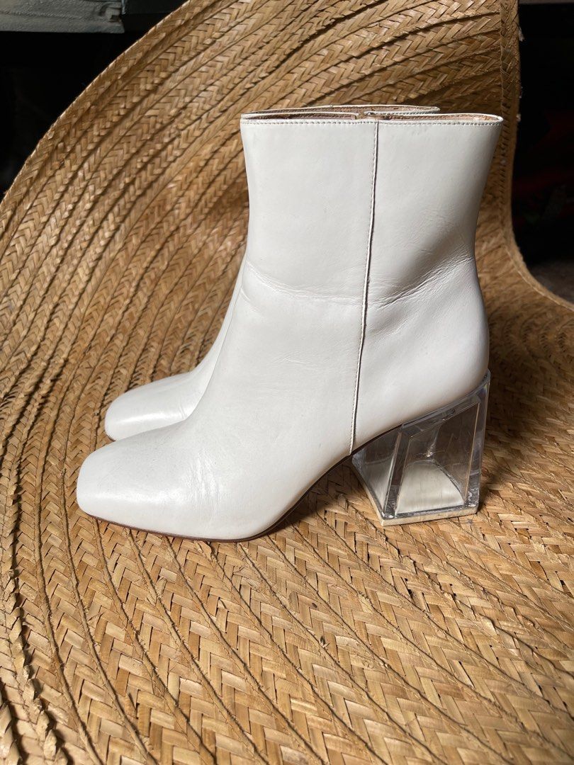 Size 10 Nine West White Boots Women s Fashion Footwear Boots on