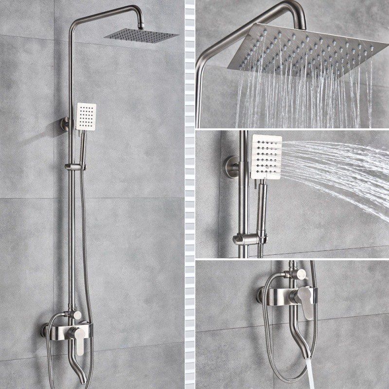 Stainless Shower Set Rain and Hand shower, Furniture & Home Living