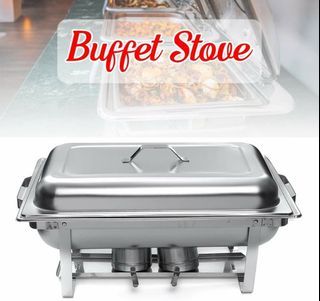 Stainless Steel Square Buffet Stove Dish Set Food Warmer Container