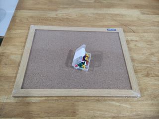 Stationery cork board with push pins
