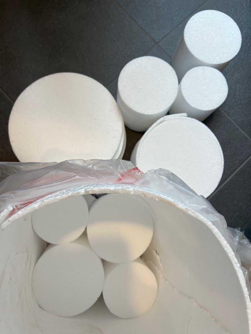 12x StyroFoam Board Cylinders Dummy Cake, Hobbies & Toys, Stationery