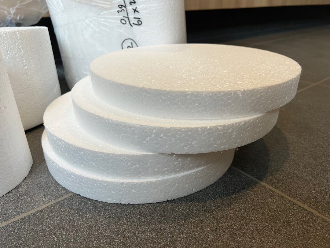 12x StyroFoam Board Cylinders Dummy Cake, Hobbies & Toys, Stationery