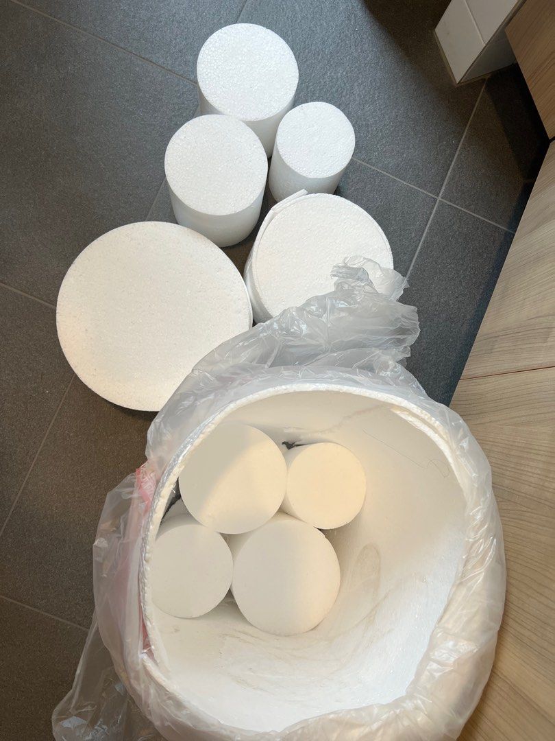 12x StyroFoam Board Cylinders Dummy Cake, Hobbies & Toys, Stationery