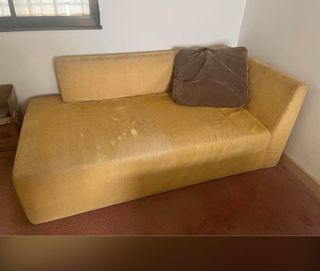 實淨黃色布梳化Sturdy yellow sofa