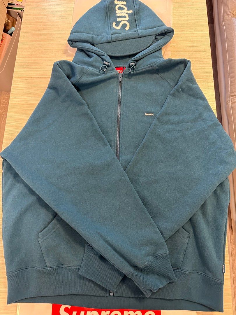 Supreme Brim Zip Up Hooded Sweatshirt M Blue, 名牌, 服裝- Carousell