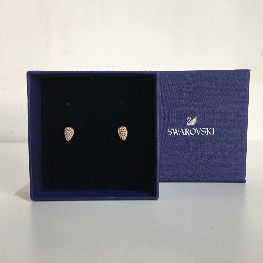 SWAROVSKI 5432457 Rose Gold Tone Crystal Stud Earrings