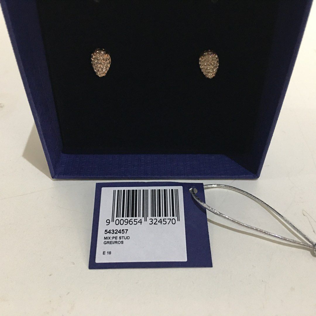 SWAROVSKI 5432457 Rose Gold Tone Crystal Stud Earrings