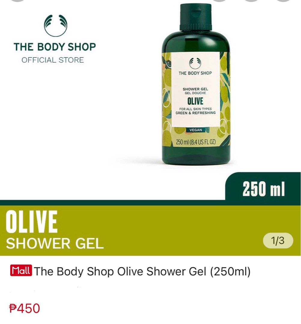 The Body Shop Olive shower gel gel douche, Beauty & Personal Care, Bath