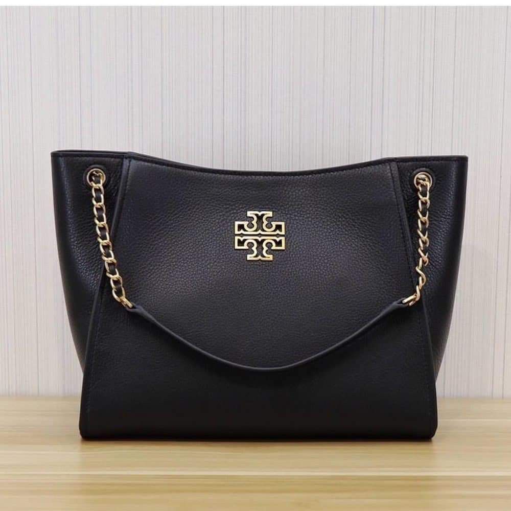 Tory Burch Britten Small Slouchy Tote in Black