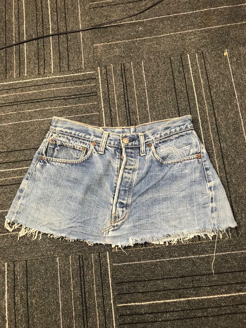 Vintage levi's distressed selvage denim skirt, Women's Fashion, Bottoms,  Skirts on Carousell