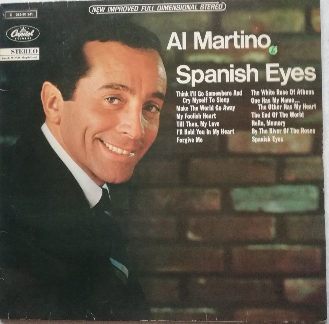 Vinyl Record Al Martino Spanish Eyes, Hobbies & Toys, Music & Media