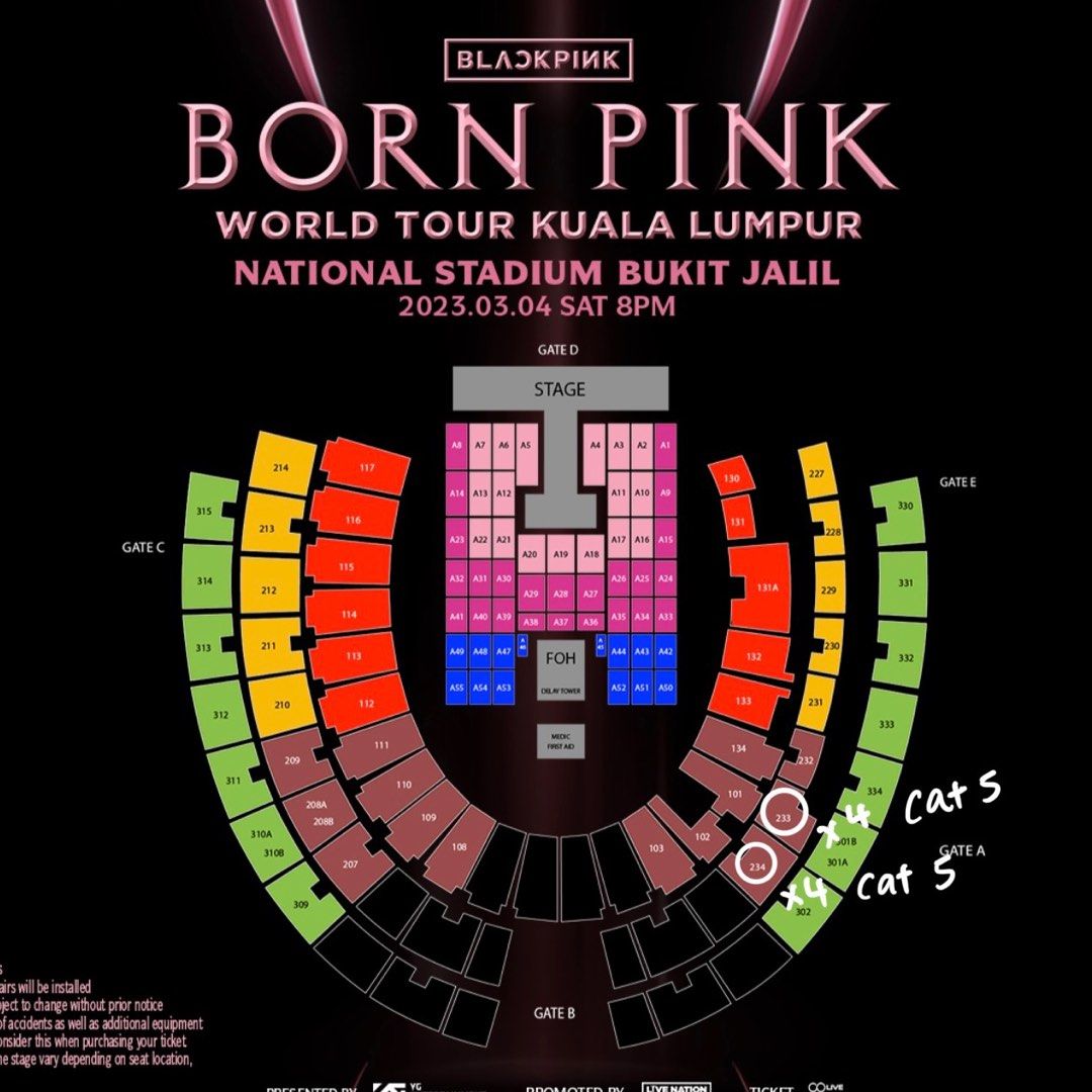 [wts] blackpink concert 2023 cat 5 x4 seat in a row, Tickets & Vouchers ...