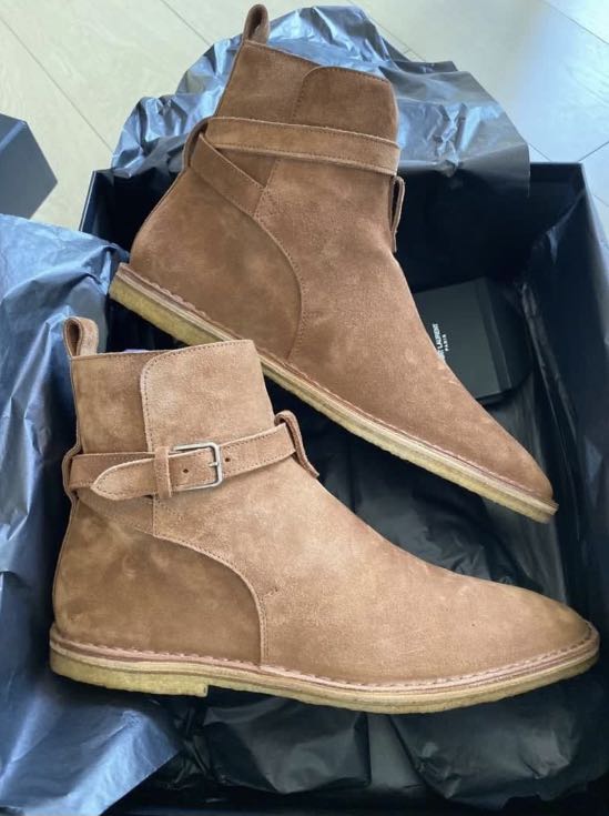 Yves Saint Laurent Suede boots Nino 10 Jodhpur Crepe Sole