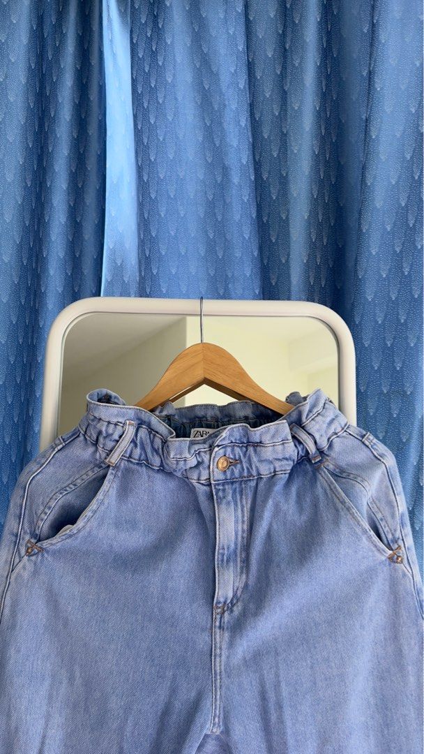 ZARA Baggy paperbag jeans Women s Fashion Bottoms Other Bottoms