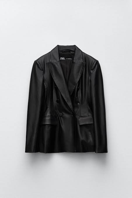 Zara Leather Blazer, Women's Fashion, Coats, Jackets and Outerwear on ...