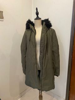 Zara Winter Parka Army Green Jacket