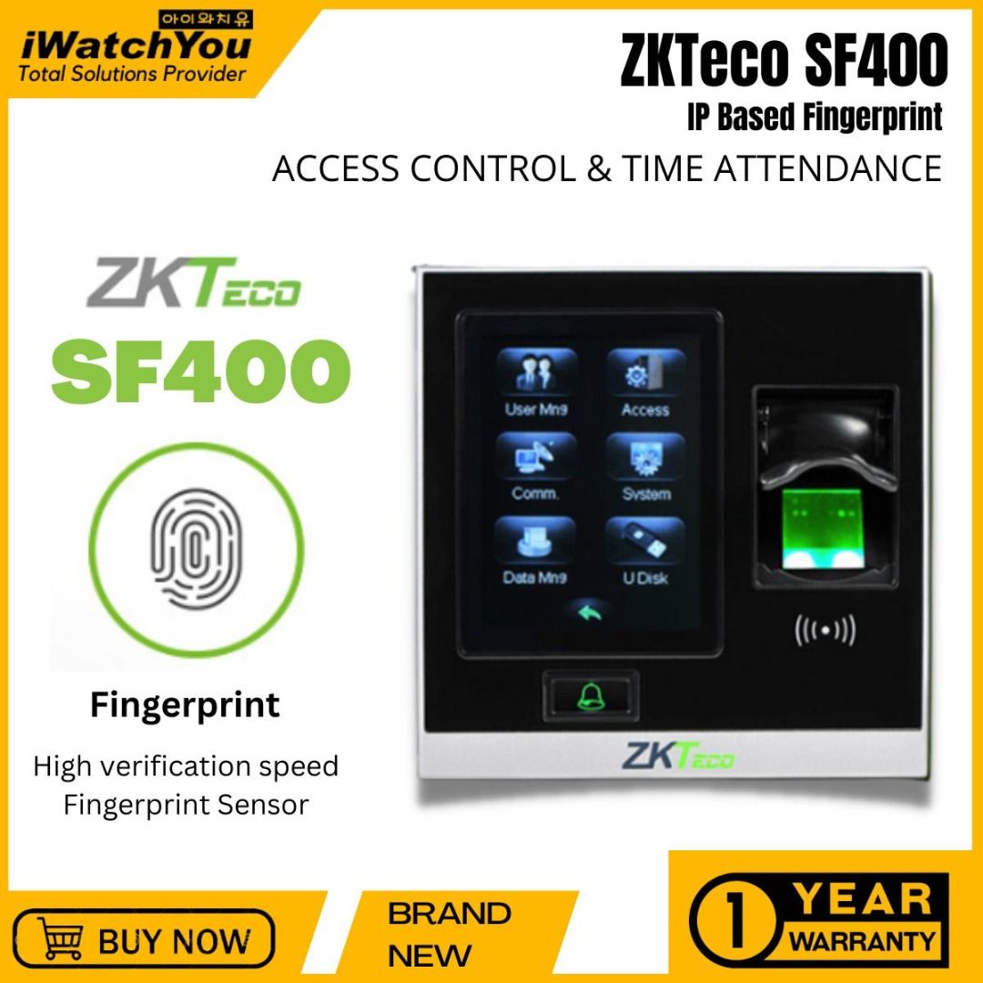 ZKTeco SF400 w/o Card Function Fingerprint Time Attendance & Access ...