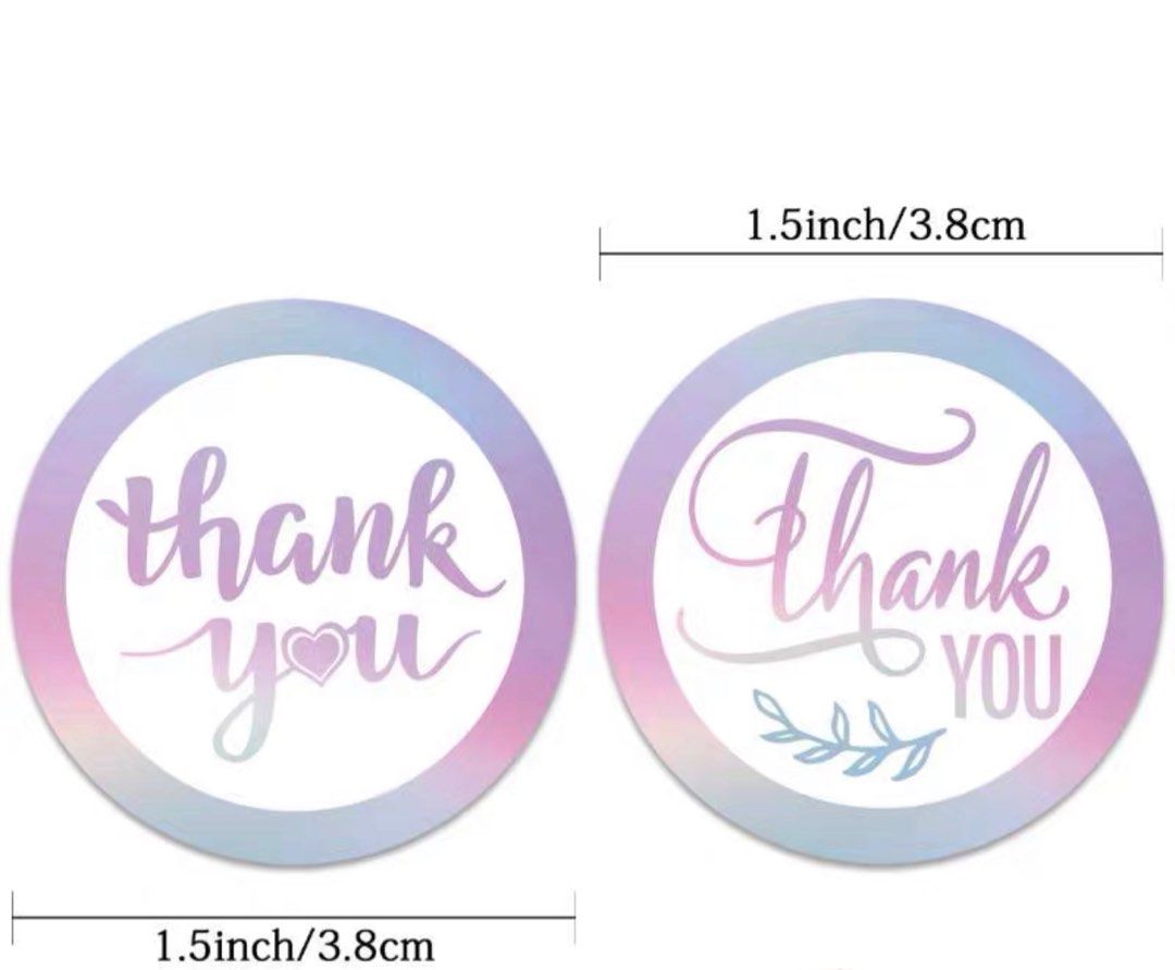 60pcs Thank You Seal Stickers For Envelopes Decoration, Wedding Decor