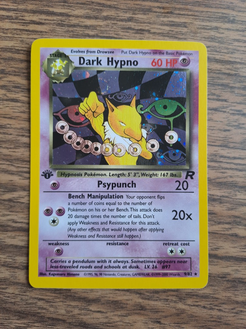 Dark Hypno Pokemon Card - Authentic - Rare Team Rocket Card 海外 即決-