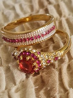 2pce gold plated ring size 10.5