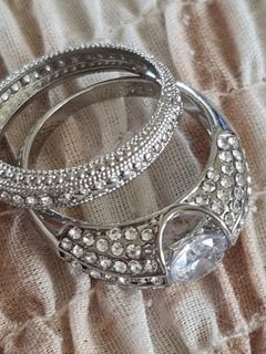 2pce silver plated ring size 11.5