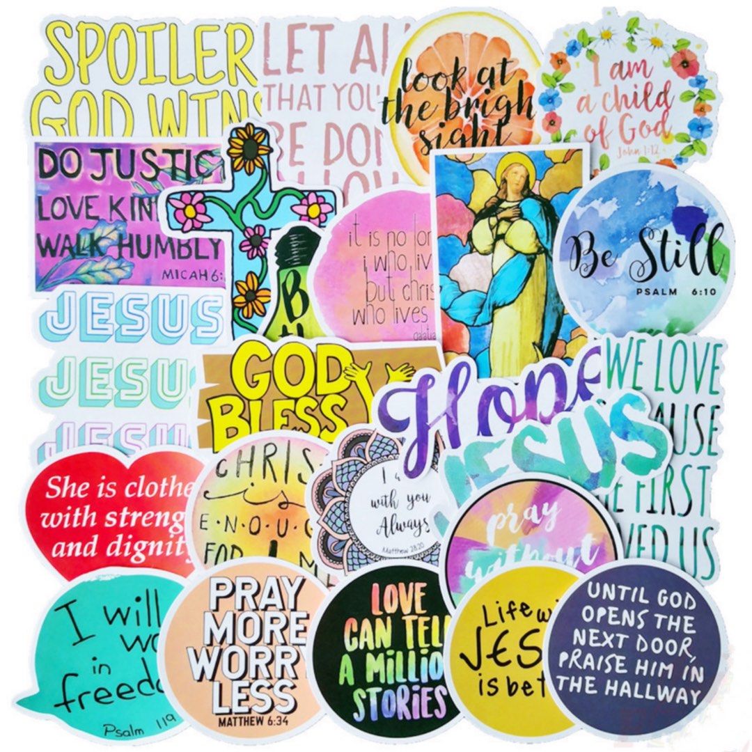  50Pcs Inspirational Phrases Stickers, Christian