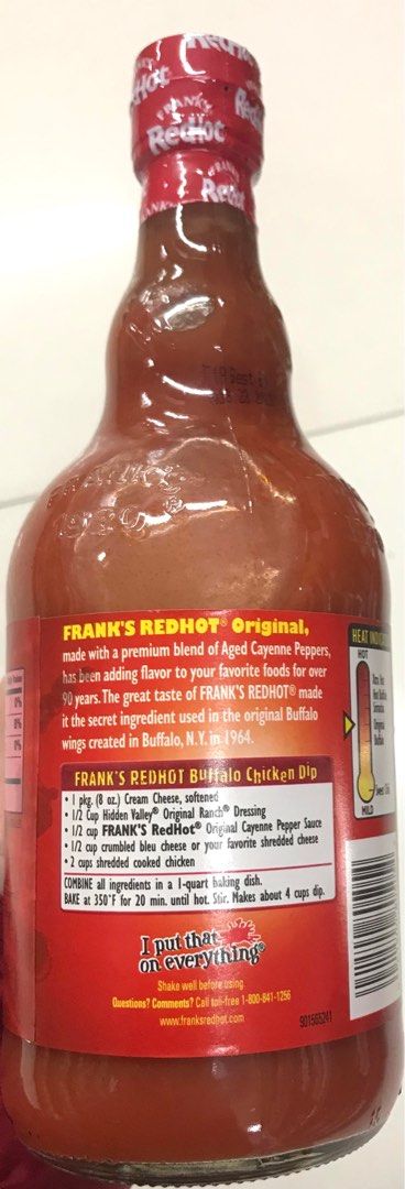 680mL Frank's Red Hot Original Cayenne Pepper Sauce 23 fl oz ...