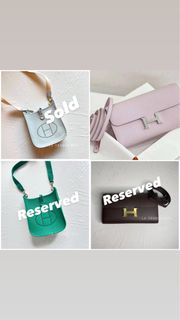 Reserved ✓✓ Hermes Charm Birdy mauve sylvestre 錦葵紫/ gold 金 ...