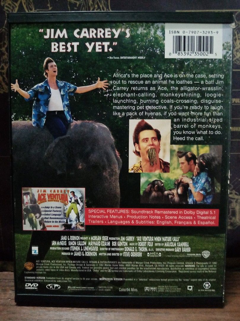 Ace Ventura: When Nature Calls DVD, Hobbies & Toys, Music & Media, CDs &  DVDs on Carousell