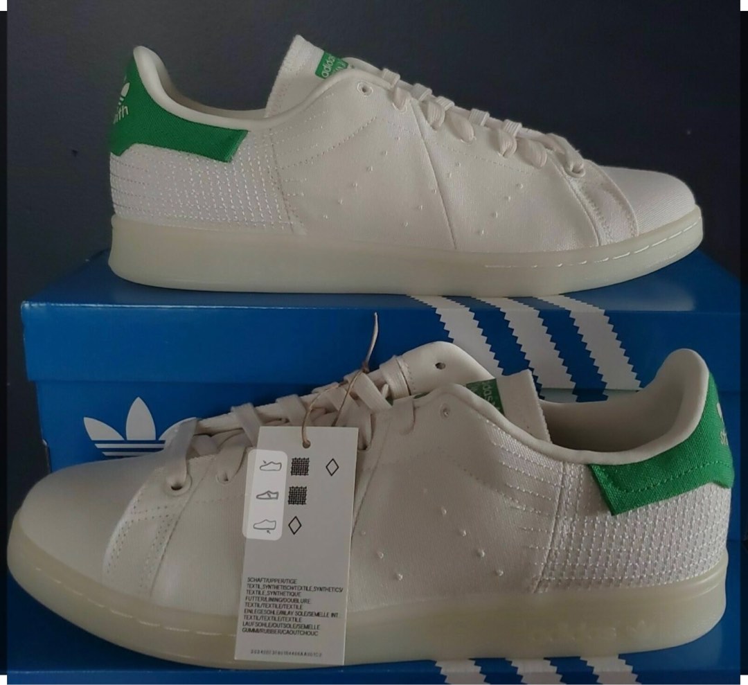 Adidas Stan Smith PrimeBlue Canvas Shoes White Green, Men's Fashion,  Footwear, Sneakers on Carousell