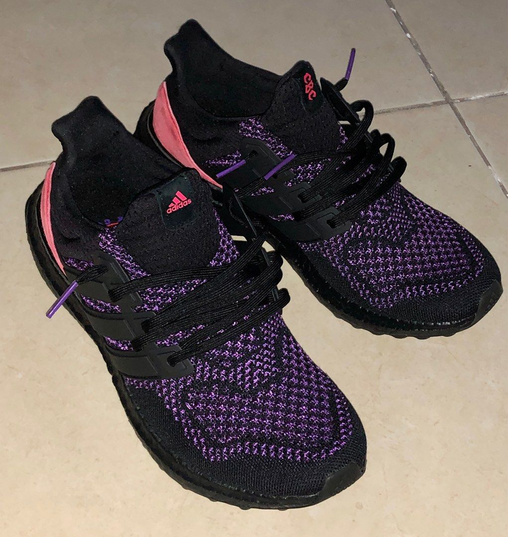 Ultra boost core black sale active purple shock red