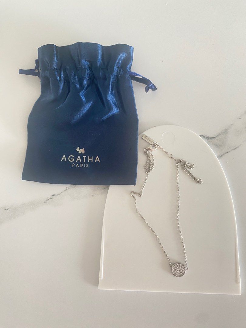 Agatha necklace silver and cristal Luxury Accessories on Carousell