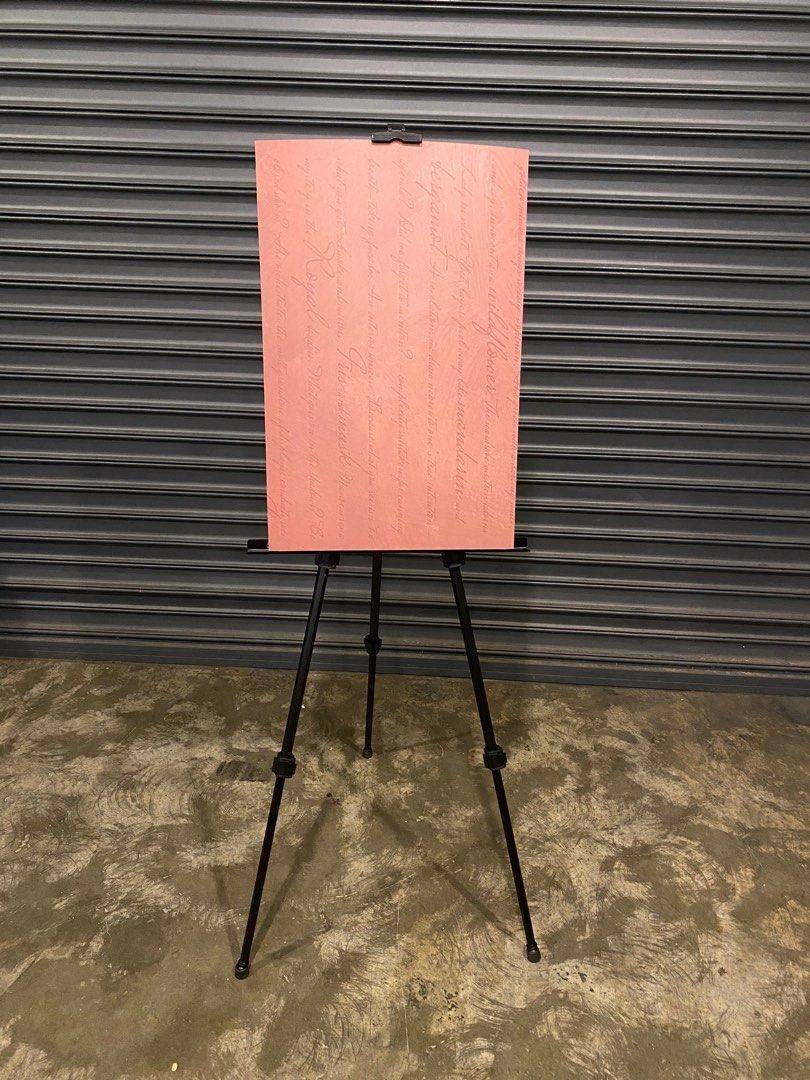 Aluminium Black Easel Stand, Everything Else on Carousell