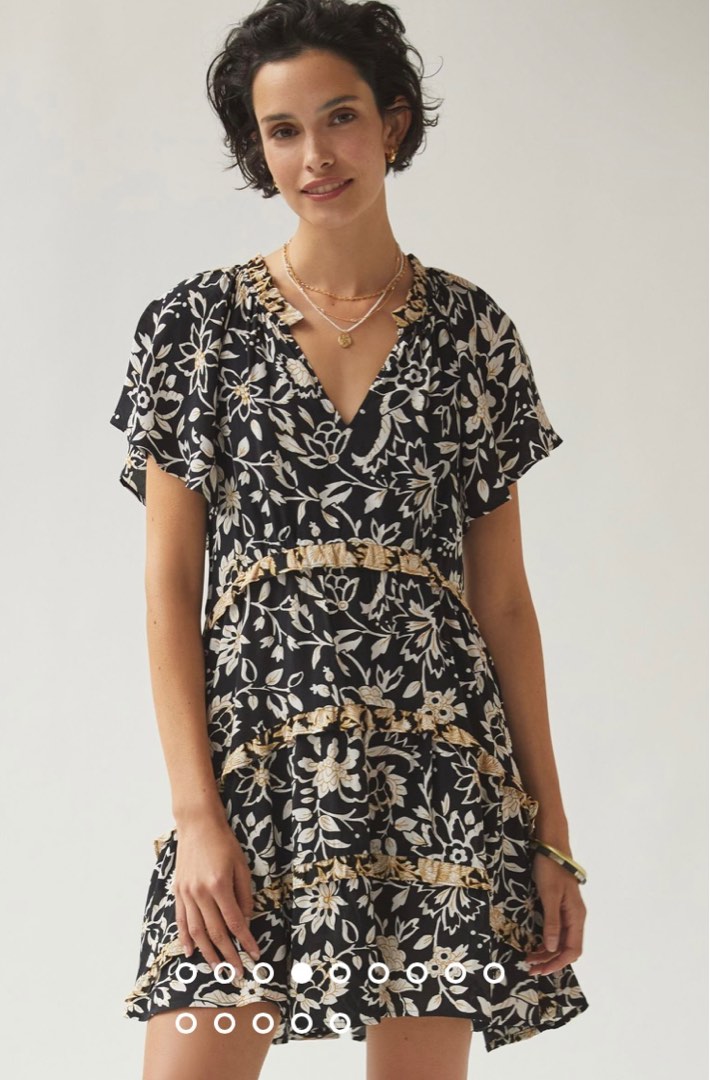 Anthropologie Robin Tiered Mini Dress, Women's Fashion, Dresses & Sets ...