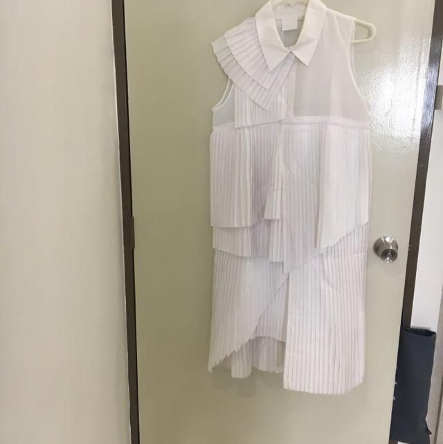 ASOS White Origami Pleated Dress Women s Fashion Dresses Sets Dresses on Carousell