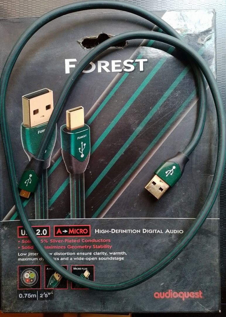 AudioQuest Forest USB B to Type C - 0.75m USB-B to USB-C Cable