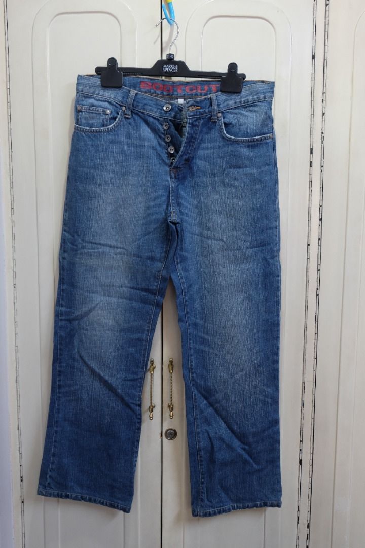 Authentic Denim Blue Bootcut Debenhams Jeans with 5 Buttons Men s Fashion Bottoms Jeans on Carousell