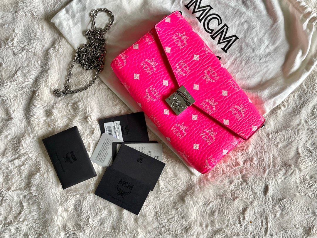 Mcm neon shop pink crossbody