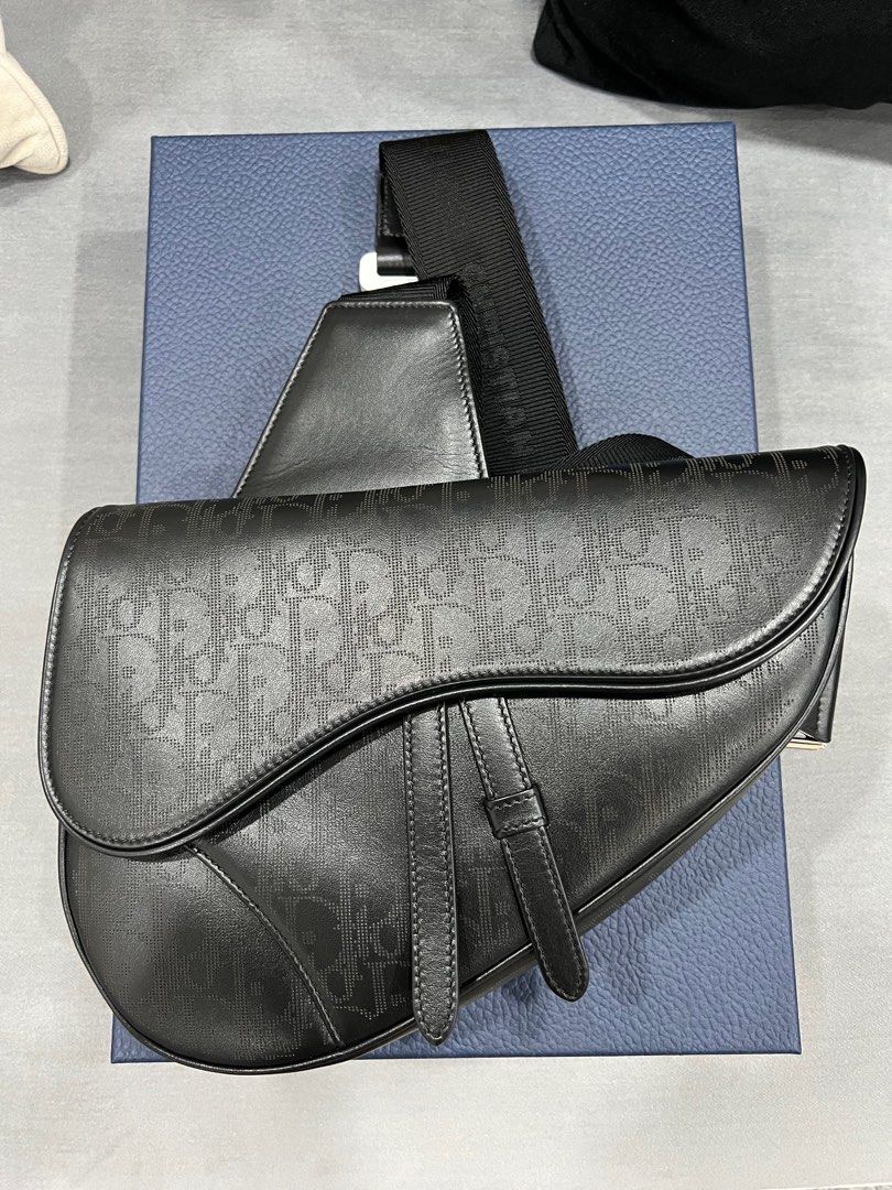 Dior Saddle Bag Black Dior Oblique Galaxy Leather - Men