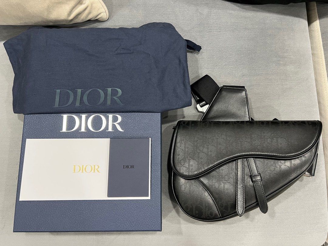 Dior Oblique Galaxy Saddle Bag in Natural for Men