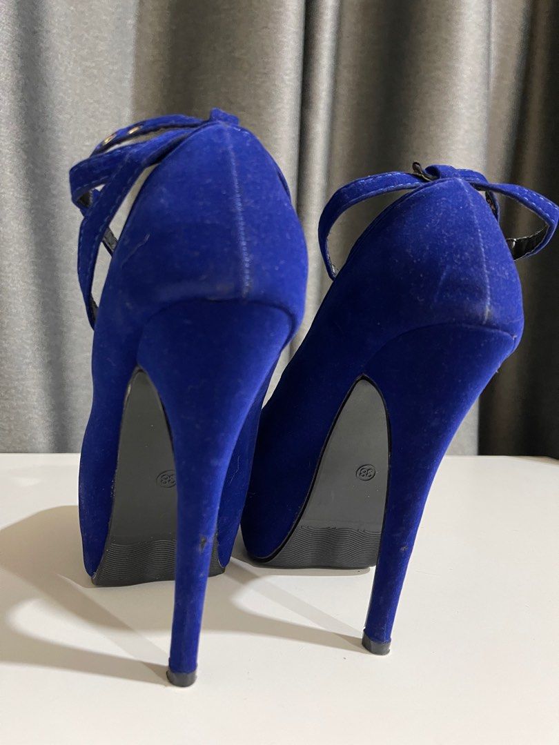 Womens Dorean Electric Blue Satin Dressy Sandal | Nina Shoes