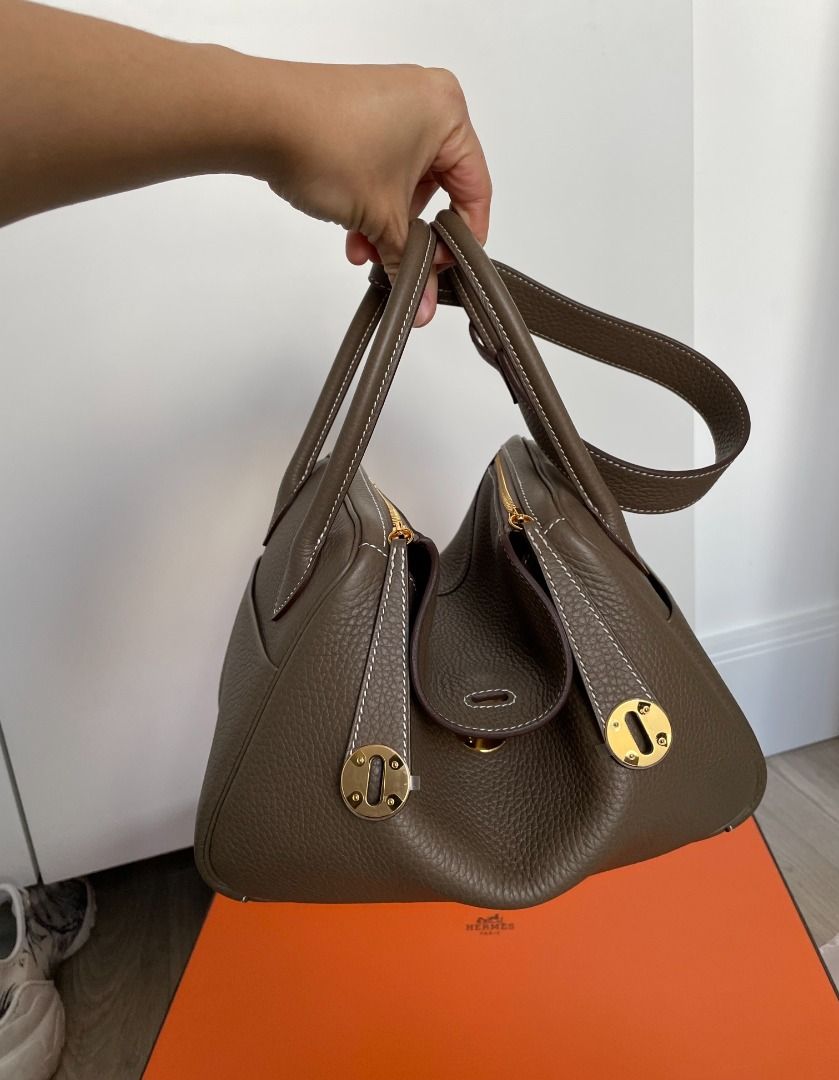 HERMES Taurillon Clemence Lindy 26 Etoupe 1270866