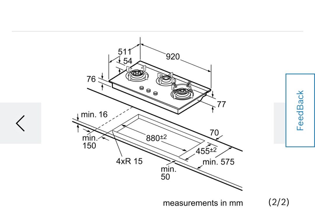 Bosch Gas Hob3 Burner and Bosch Super Slimline Hood, TV & Home