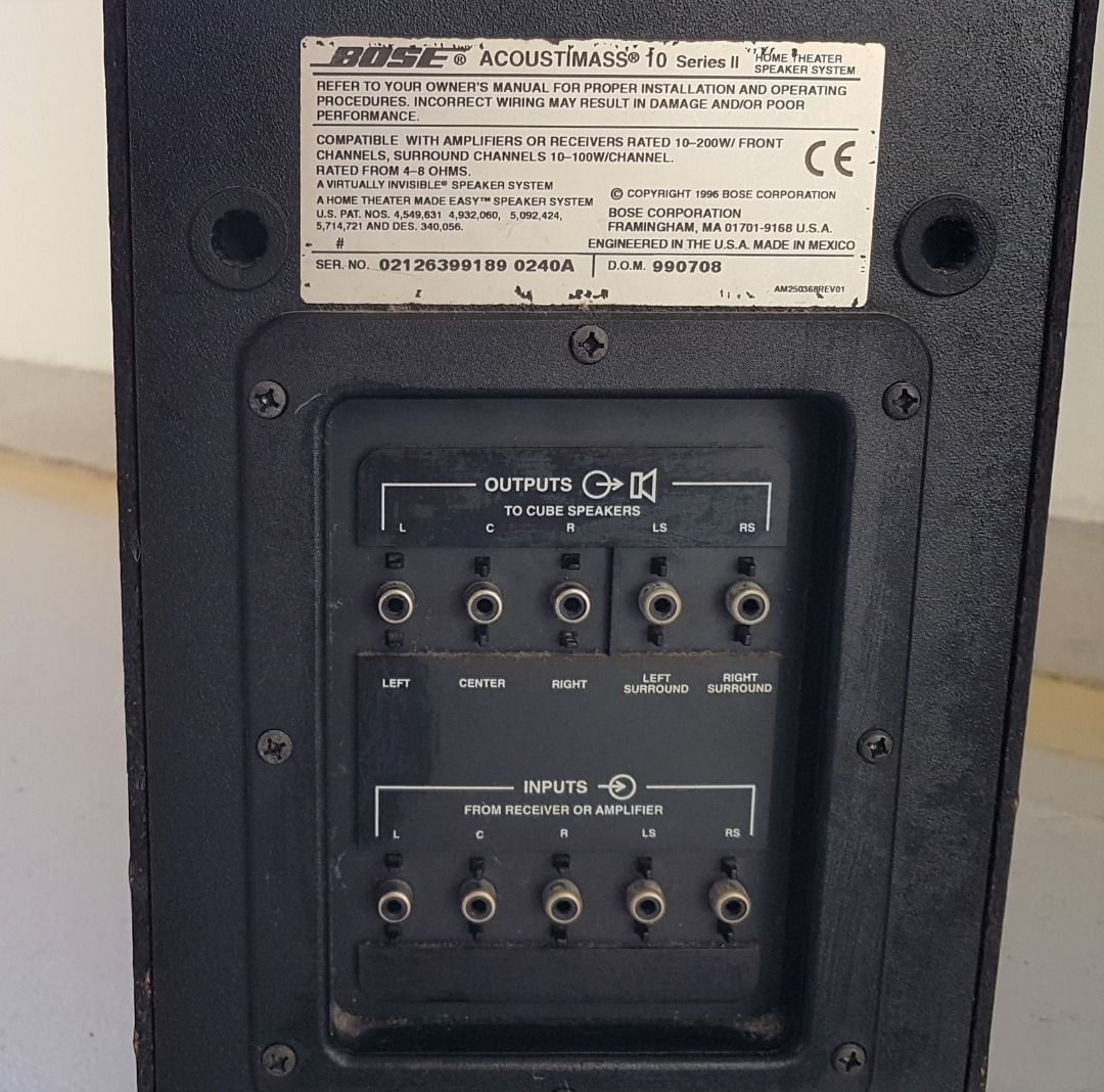 Bose Acoustimass 10 Series II Passive Subwoofer, USA, Main Bass Speaker