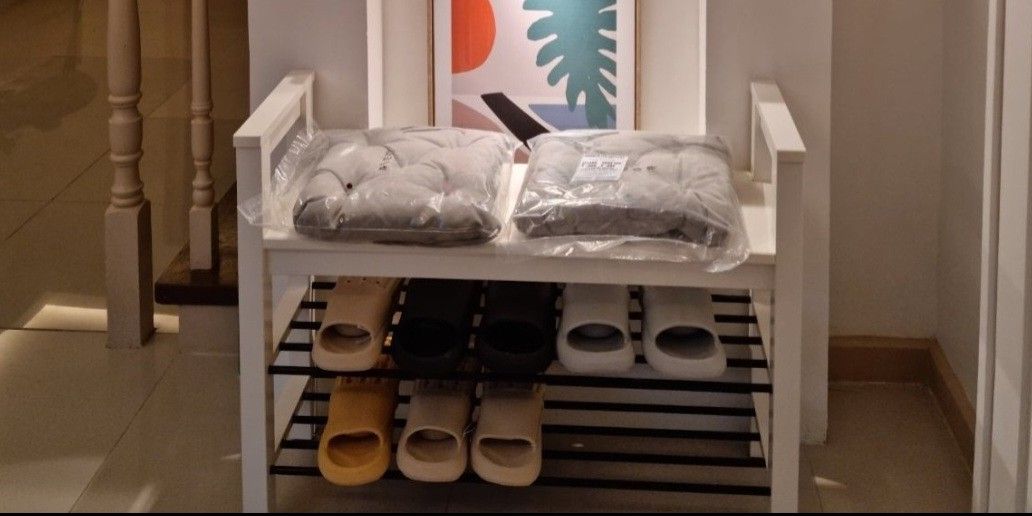 HEMNES Bench with shoe storage, white, 33 1/2x12 5/8 - IKEA